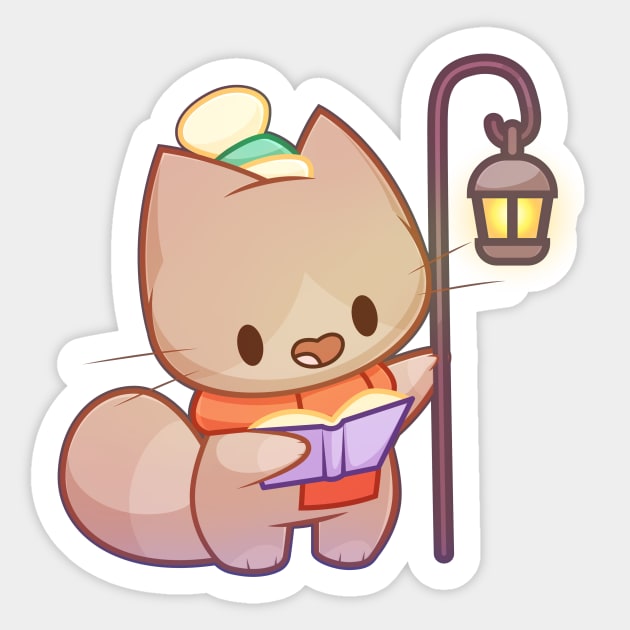 Carol Singing Cat Sticker by Everything A Cat